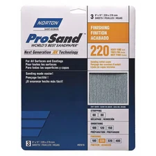 Abrasives Sandpaper Sheet,Very Fine,220 Grit,PK3 07660768158  Abrasives