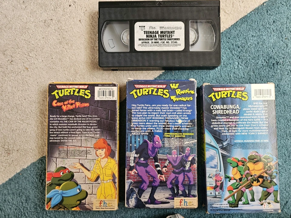Lot of 4 Cartoon VHS Teenage Mutant Ninja Turtles 1980s Vintage F.H.E bebop - Image 2 of 2