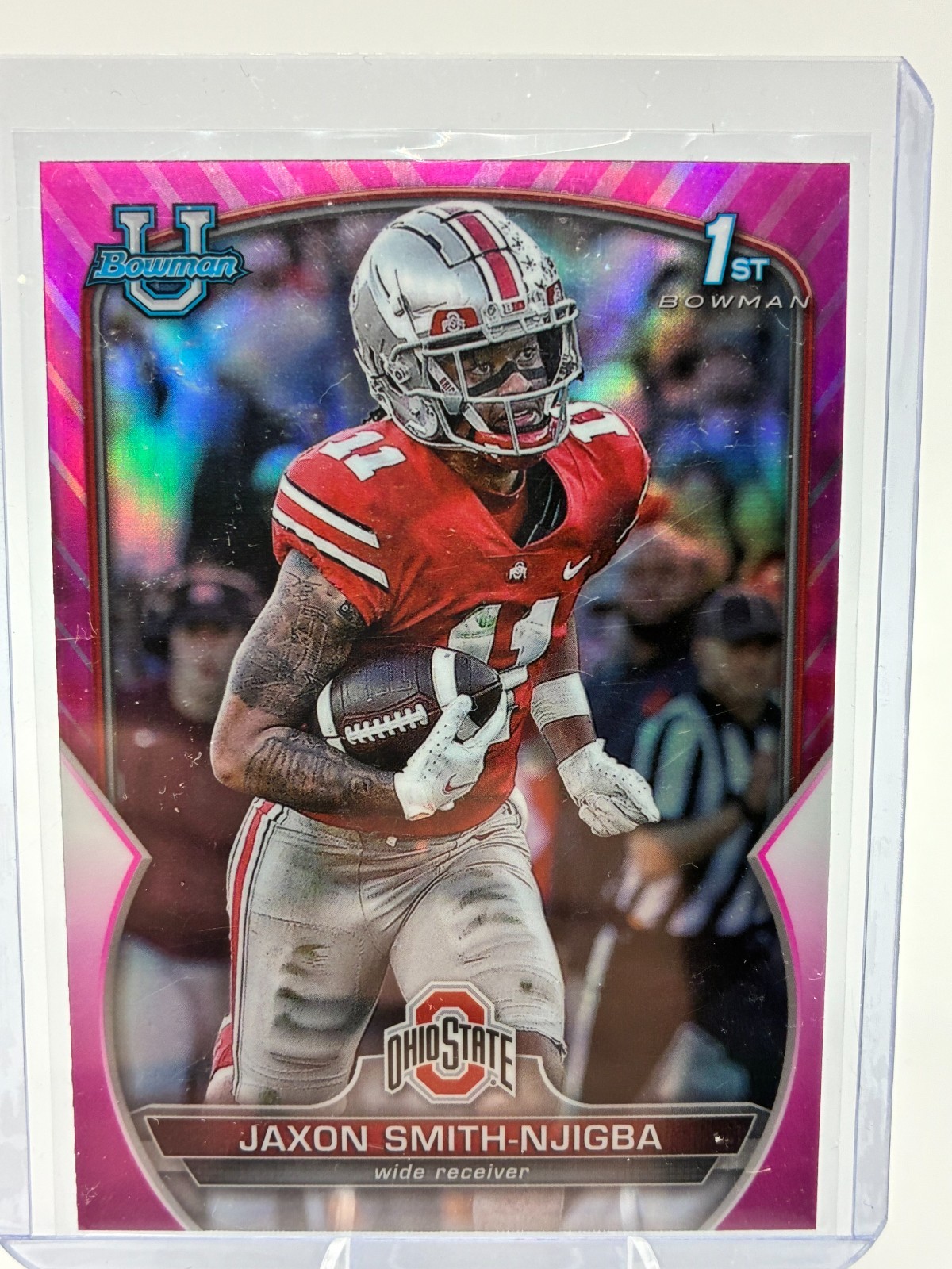 2022 Bowman University Chrome - Jaxon Smith-Njigba #78 Pink Refractor (RC)