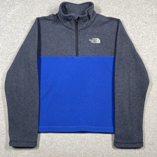 The North Face Glacier fleece 1/4 zip pullover jacket boys small 7/8 blue