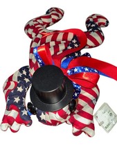 Vintage American Flag Patriotic Bean Bag Frog Nwt Ribbon Ranch