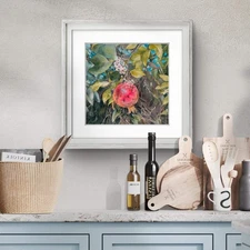 Original WatercolorScarlet Jewel Pomegranate 7x7 Painting Unique Artwork