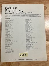 OEM HONDA 2003 PILOT PRELIMINARY ELECTRICAL TROUBLESHOOTING MANUAL SERVICE