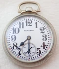 ANTIQUE 16s HAMILTON GRADE 974 SPECIAL 17j 10k WHITE GOLD FILLED POCKET WATCH