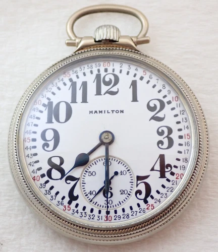 ANTIQUE 16s HAMILTON GRADE 974 SPECIAL 17j 10k WHITE GOLD FILLED POCKET WATCH