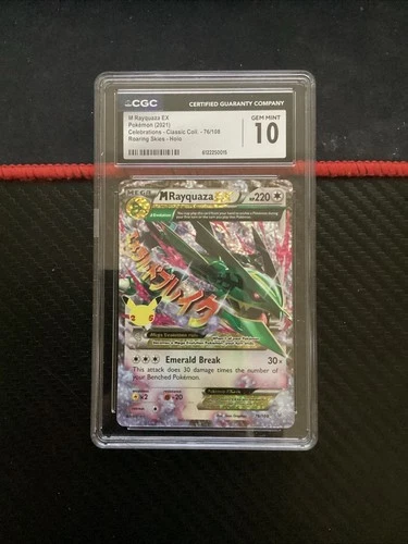 M Rayquaza EX 76/108 Celebrations: Classic Collection Holo 2021 CGC 10 GEM MINT