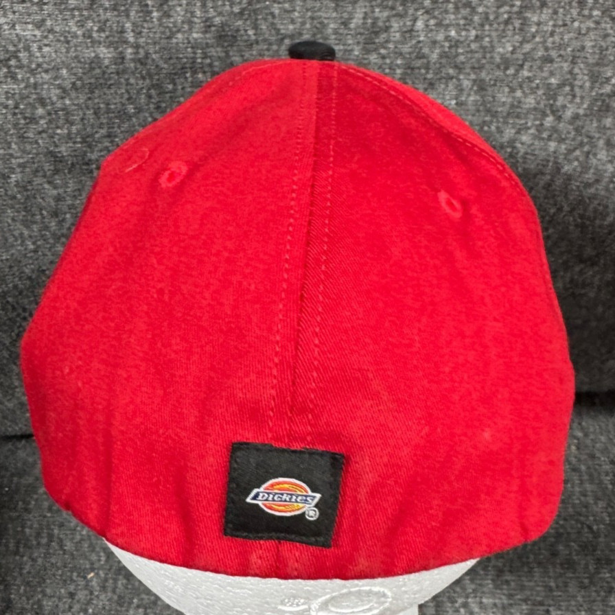Dickies Baseball Cap Hat Red Black Embroidered View 4