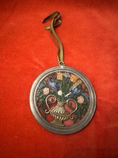 Beautiful window decoration room decoration pewter before glass colored painted D 9.3 cm