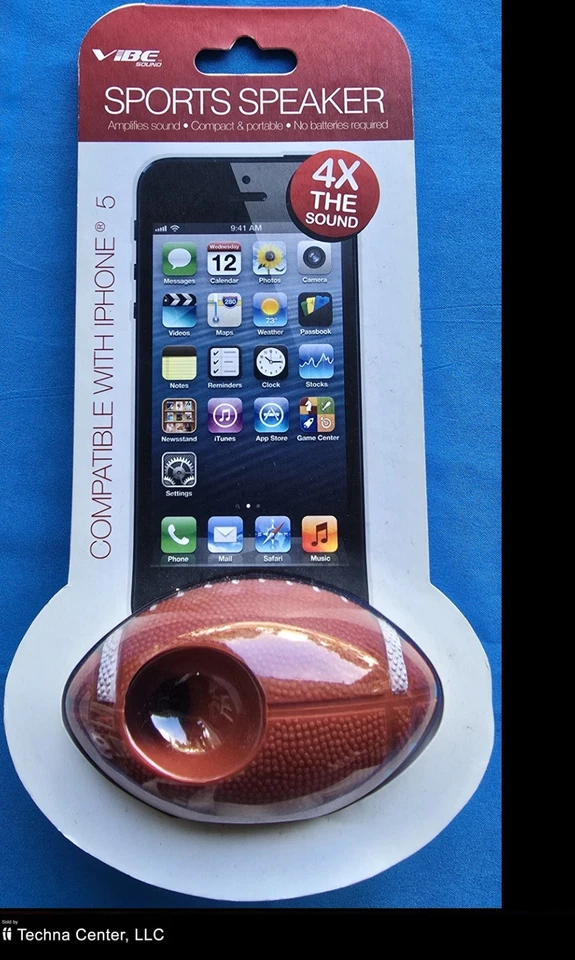 Altavoz deportivo de fútbol VIBE para iPhone 5, 4x el sonido, 2 paquetes Foto 2 de 4