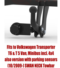 Swan Neck Tow Bar For Vw Transporter T56 2009- No Electrics - V119