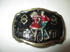 1984 Square Dance Belt Buckle No H1262, The Great American Buckle Co, USA