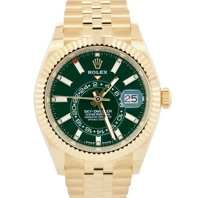 NEW APRIL 2026 PAPERS Rolex Sky-Dweller GREEN 18K Gold 42mm JUBILEE 336938 BOX