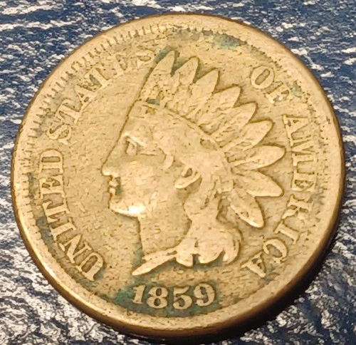 1859   Indian Cent , KM-89 ,  Very Good Condition