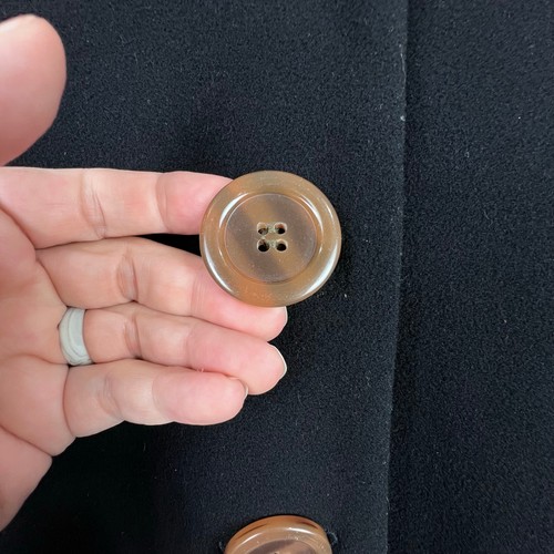 VTG Marvin Richards Black Cashmere Wool Blend LONG Umpire Trench Coat 14 - Picture 6 of 11