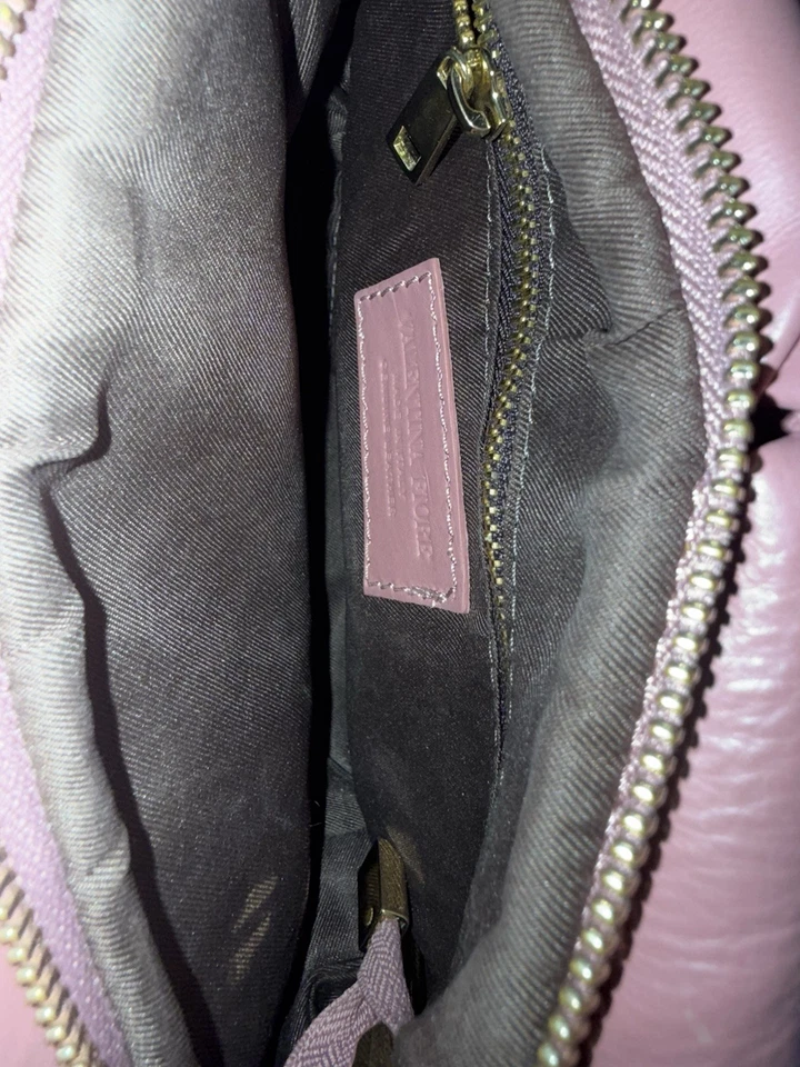 Bolso Bandolera Valentina Fiore Cuero Tejido Rosa Polvoriento Hecho en Italia Foto 4 de 4