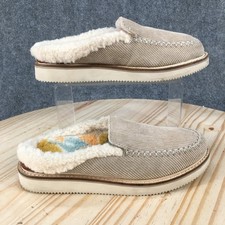 Sanuk Slippers Womens 6 Beige Mule Corduroy Cozy Slip On SN11302 Comfort Flats