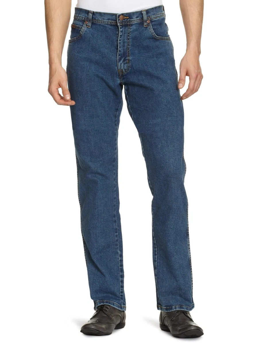 Wrangler Texas Stretch Regular Fit Denim Jeans New Men s Stonewash Blue