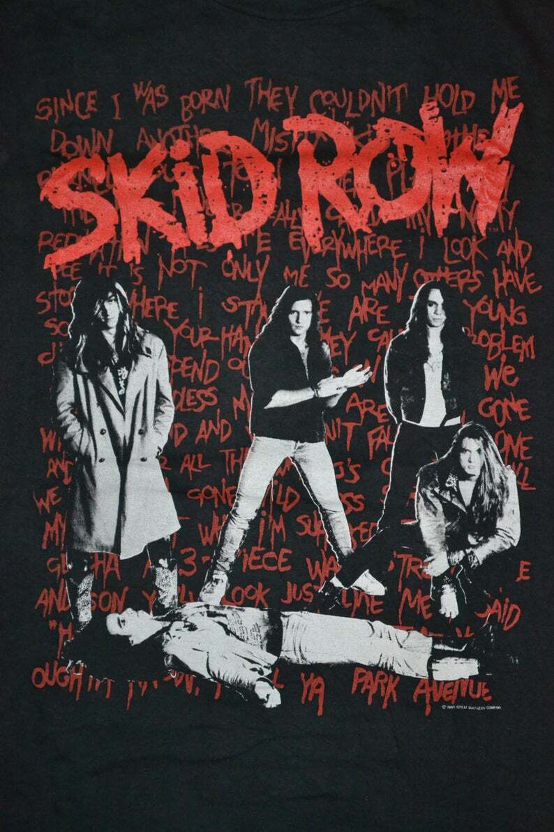 FILA T shirt vintage SKID ROW I Survived Tour uomo S 234XL