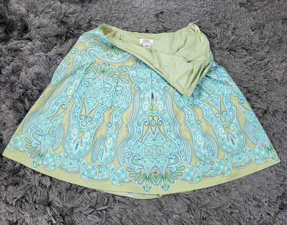 Falda Talbots Línea A Mujer 14W Verde Paisley Pequeña Forrada Plisada Cremallera Logo Foto 3 de 4