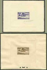 Tunisia 1949-50 Eagle 100fr & 200fr die proofs (x3)