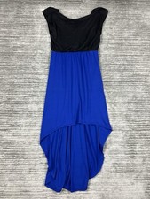 Sauci Dress Womens Small Black Blue Long Maxi Polyester Blend Casual