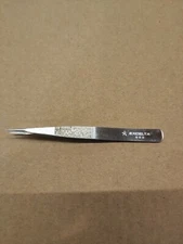 EXCELTA M-00D Carbon Steel Medium Point Miniature Tweezers, 3 Star, 3.38" Long