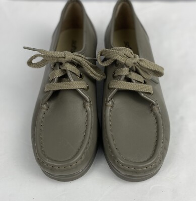 Softspots Annie Hi Oxford Comfort Shoes Womens Taupe Leather