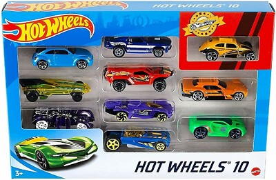Hot Wheels 10 x Vehicle Pack Race Car Assortment (Styles Vary) New