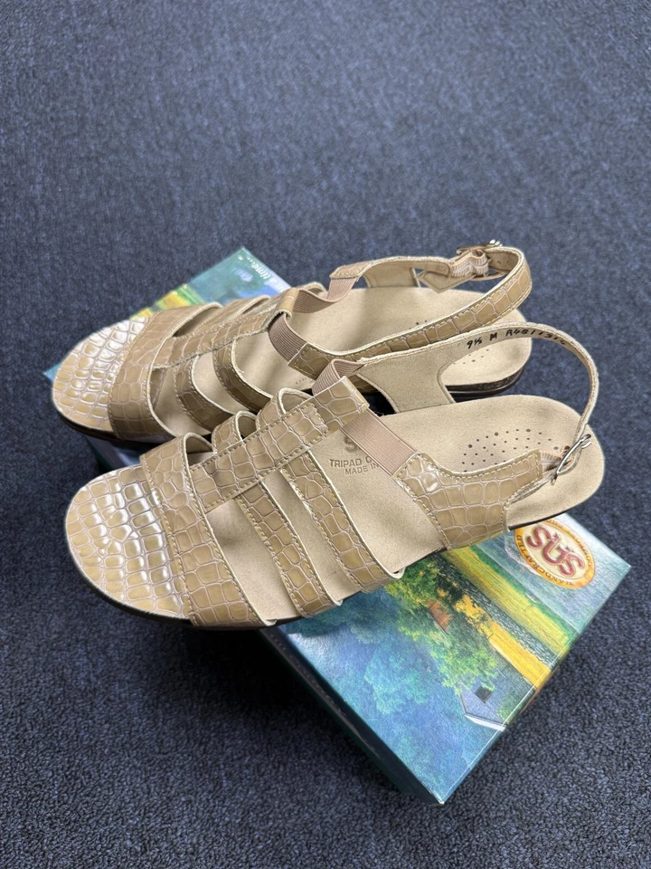 SAS Allegro Taupe Croc Size 10M Women's Shoes Sandals NEW Made in USA - Image 2 of 4