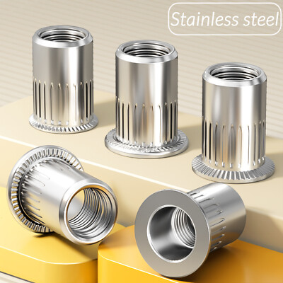 #ad M3 M4 M5 M6 M8 M10 M12 RIVNUTS NUTSERTS RIVET NUTS A2 STAINLESS $166.90