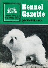 BICHON FRISE DOG on the Cover of the KENNEL GAZETTE December 1977 KC Publication