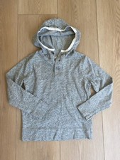 Crewcuts J Crew Boys Gray Heathered Henley Hoodie 8 Excellent Condition