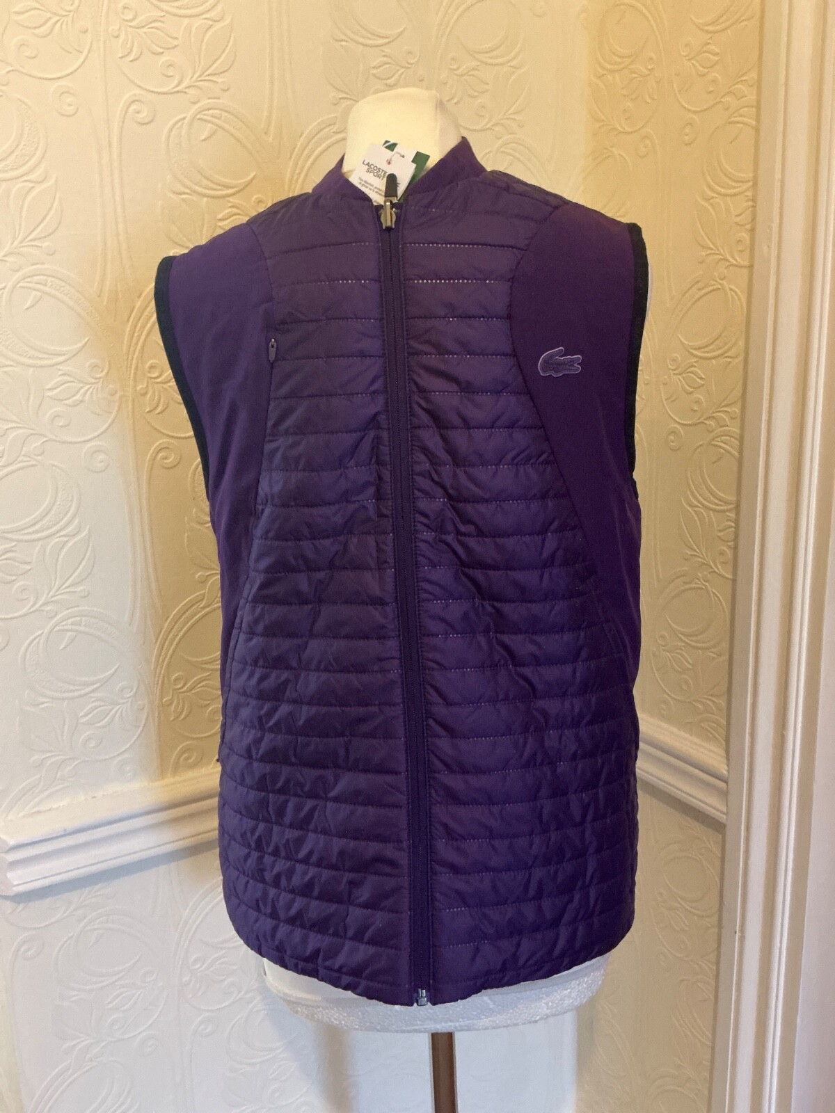 Lacoste Sports Reversible Gilet US S / M Chest 38" Purple Navy BNWT RRP £179