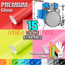 Drum Wrap Vinyl Kit Gloss Glossy For Snare Kick Bass Tom WMP Shell Skin Sticker