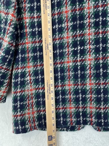 Liz Claiborne Womens Blazer Jacket Christmas Holiday Plaid Tweed Wool Size 12 - Picture 13 of 15