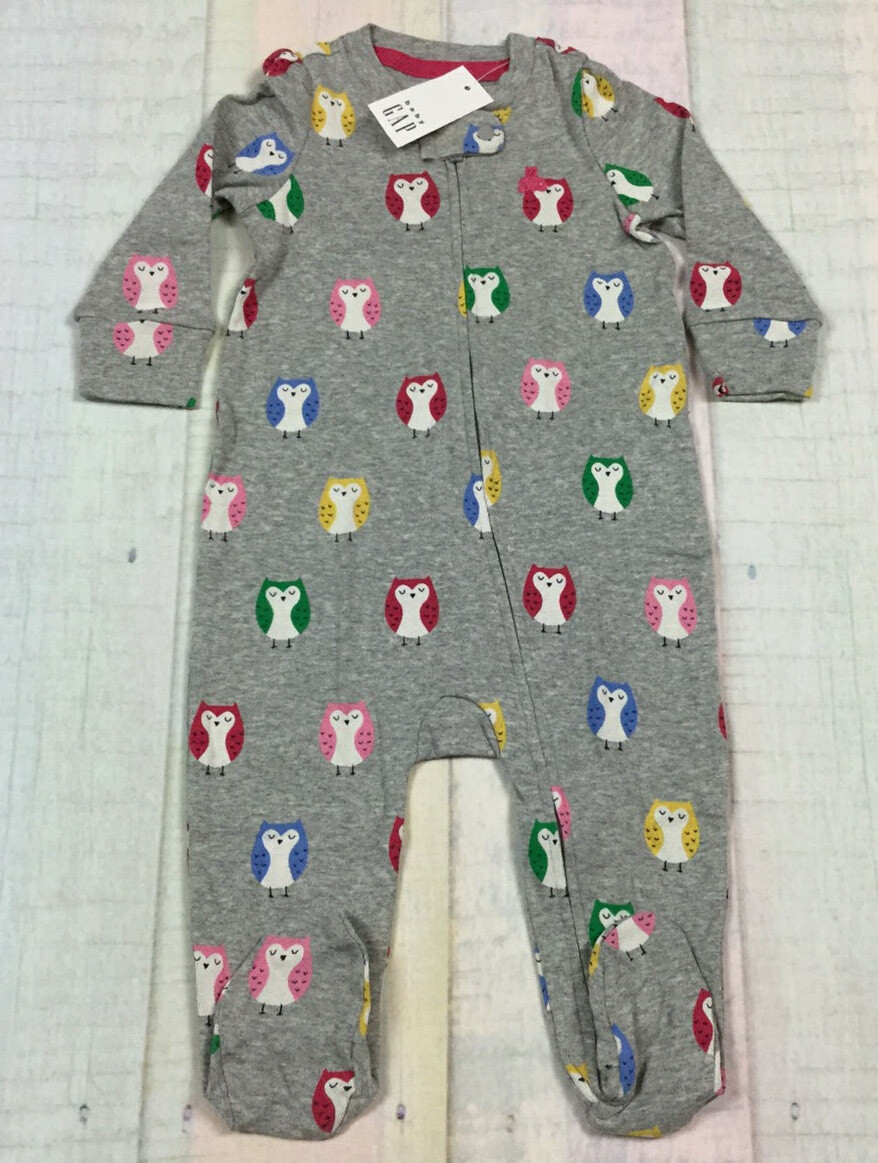Baby Gap Girls 0-3 Months Owl Jumpsuit Nwt