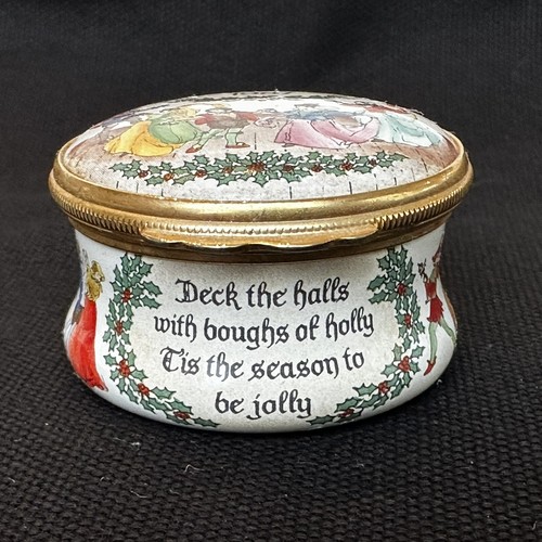 Halcyon Days Enamel Trinket Box, Christmas 1987 - Picture 3 of 9