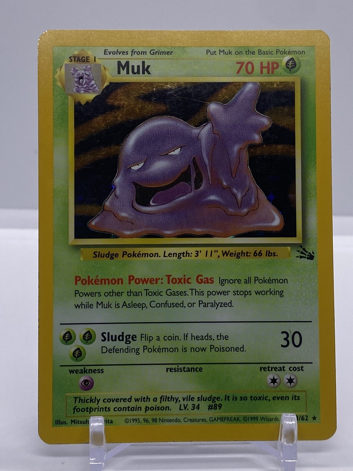 🌟❣️Pokémon TCG Muk Fossil Holo Rare 13/62 - Near Mint NM