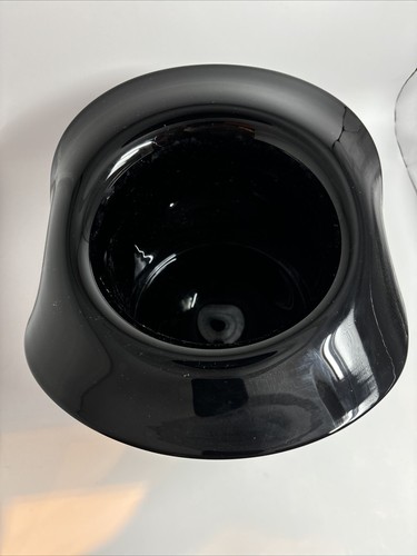 Vintage schöne Blenko schwarz Ebenholz Glas Zylinder Hut Weinkühler Eiskübel Vase - Bild 7 von 17