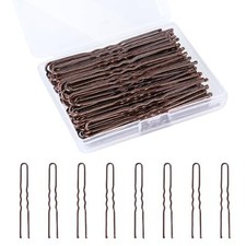 U Shaped Hair Pins, 100PCS 2.4inch Bun Hair Pins for Women Kids Girls Brown