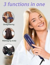 Negative Ionic Hair Straightener Brush w/9 Temperature Settings 30s Fast Heating