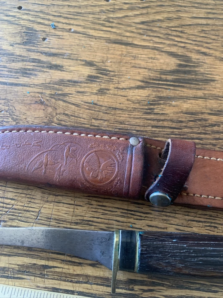 Cuchillo de colección MARBLE'S Bird Trucha Filete hoja mango de madera con funda Foto 3 de 4