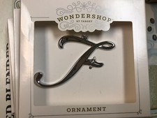 NEW Wondershop Metal Monogram Letter Initial  F  Holiday Ornament Christmas