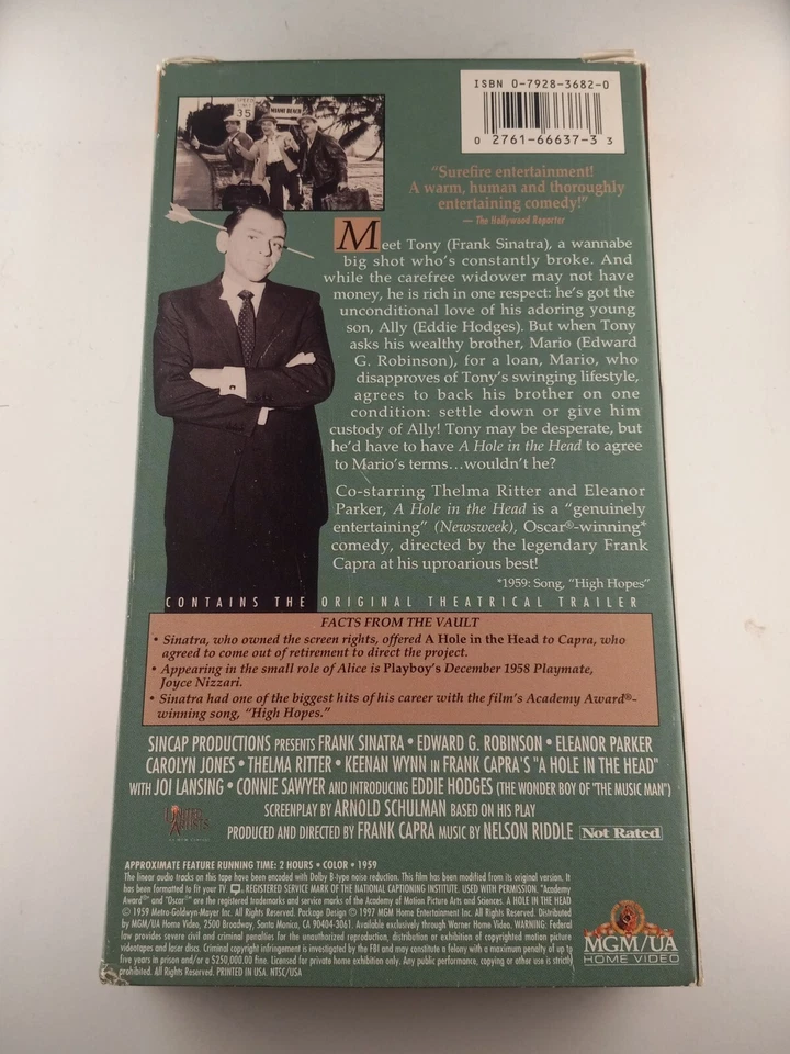 A Hole in the Head (VHS) 1959 Фрэнк Синатра, Эдвард Г. Робинсон ПРОТЕСТИРОВАН - Изображение 2 из 3