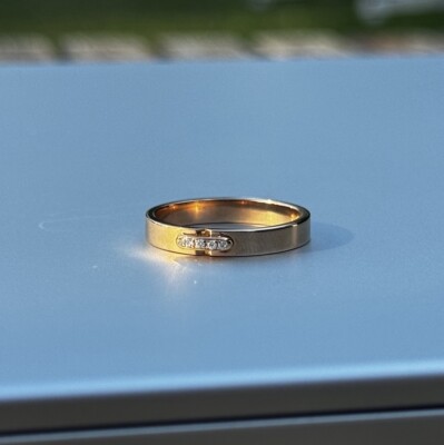 Genuine CHAUMET Link 18k 18ct rose gold diamond ring box