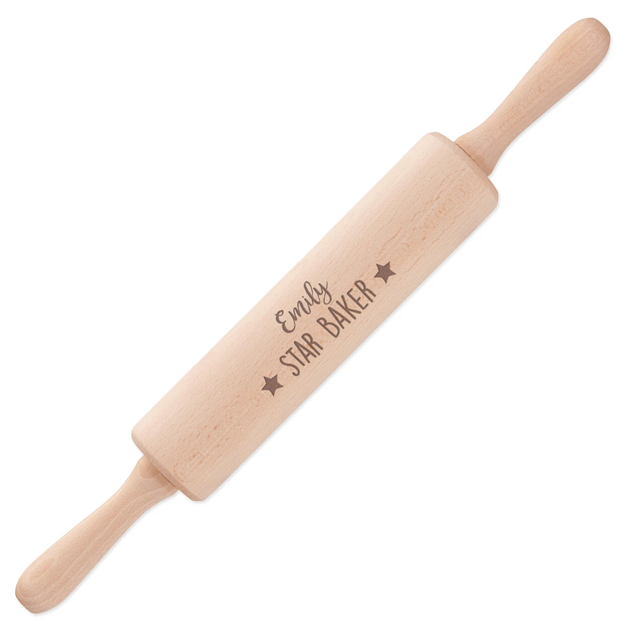 Personalised Rolling Pin Star Baker Stars Revolving Wooden Name Custom Baking