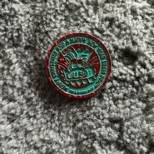 RARE & Vintage 90s Pog CHRISTMAS Slammer Official Slammer Jammer Red & Green
