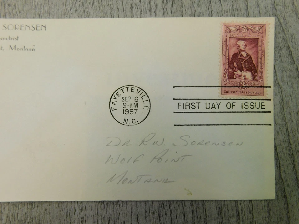First Day Issue Fayetteville North Carolina 1957 La Fayette Stamp Envelope Cover - Image 2 of 4
