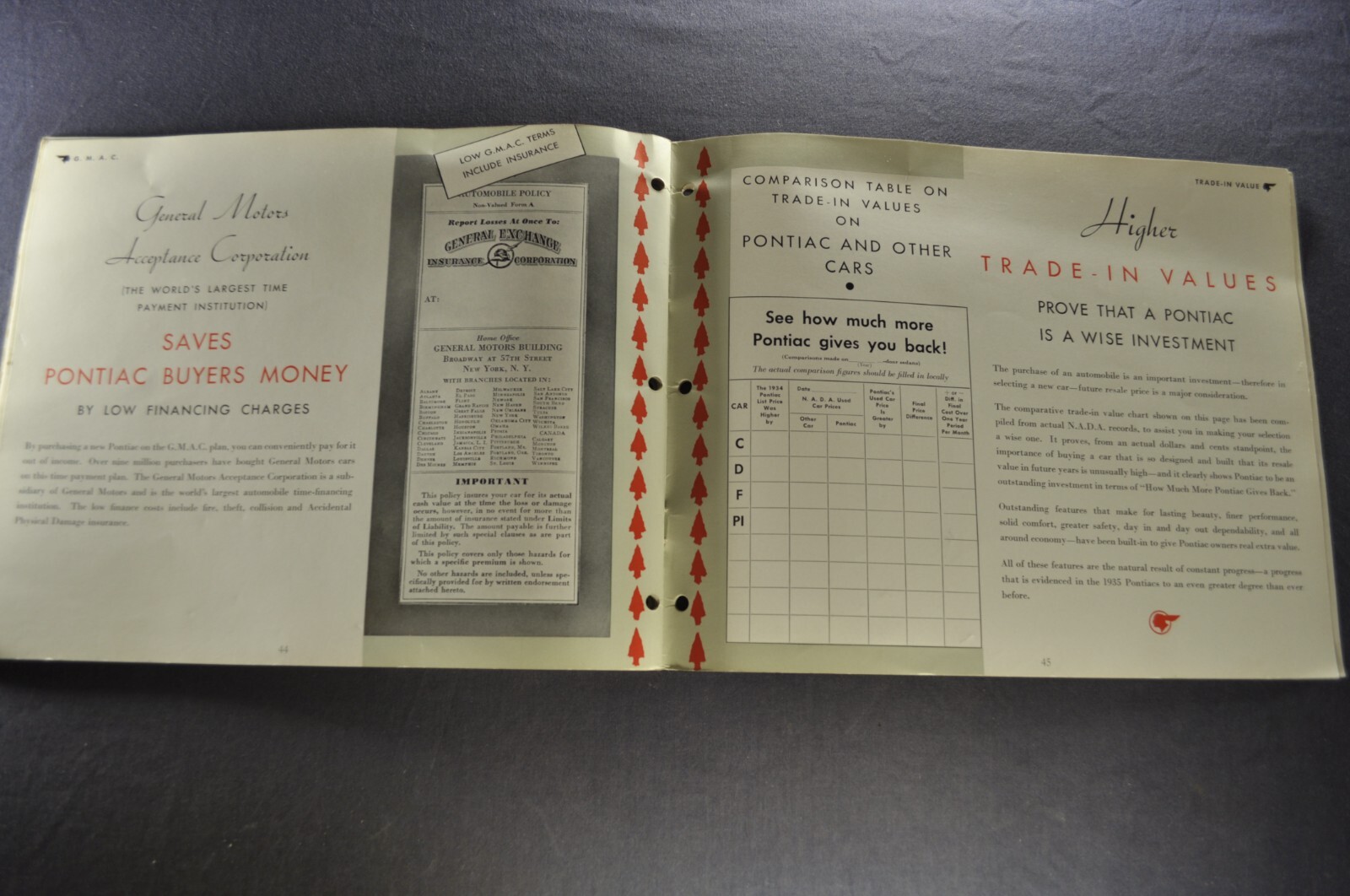 1935 Pontiac Dealer Display Album Features Book Brochure Sedan Nice Original 35