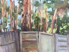 Original Impressionism Realism Painting Pine Trees Landscape Ukrainian Russian